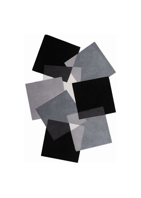 Image of Angelo Pebbles Black/white Tufted Rug - 140cm X 70cm (4 Ft 7 In X 2 Ft 3.5 In)
