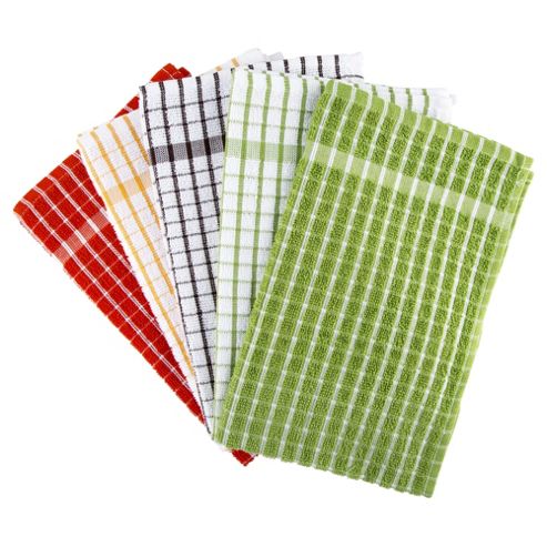 Image of Tesco Basic Rustic Terry Tea Towels, 5 Pack
