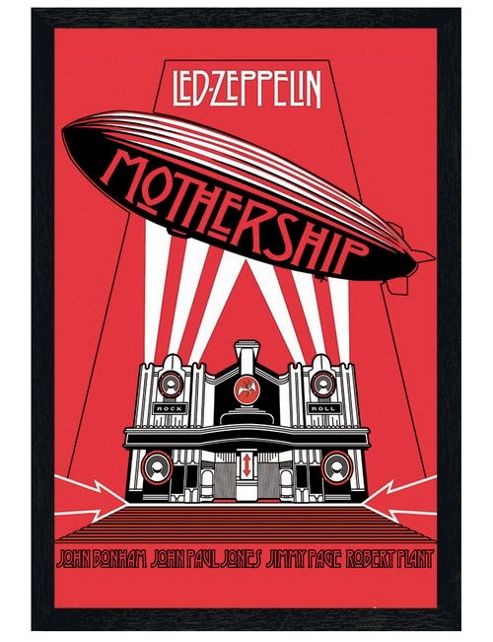 Image of Led Zeppelin Black Wooden Framed The Mothership Poster