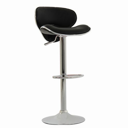 Image of Galaxy Black Faux Leather Bar Stool