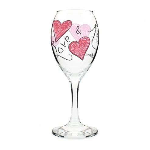 Image of Personalised Love & Kisses Wine Glass