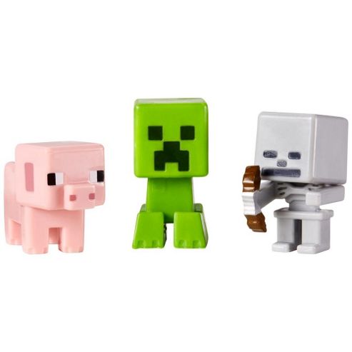 Image of Minecraft Mini-figures 3 Pack Skeleton, Pig And Creeper