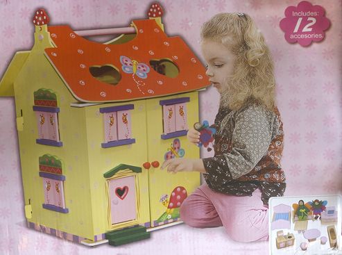 Image of Fantasy Fields Magic Garden Wooden Doll House With Furniture 3yr+