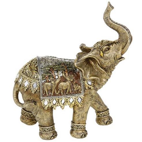 Image of Jaipur - Decorative Indian Elephant Ornament - Gold / Silver