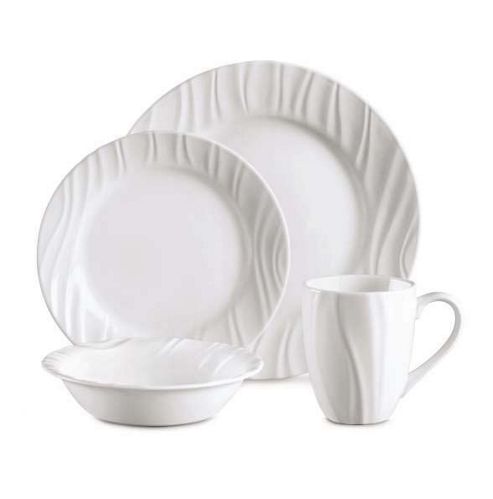 Image of Corelle Boutique 16 Piece Vitrelle Glass Dinnerware Set In Swept