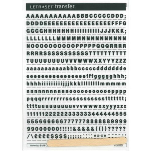 Image of Rubdown Lettering A5 - Helvetica Bc - 5mm - Black