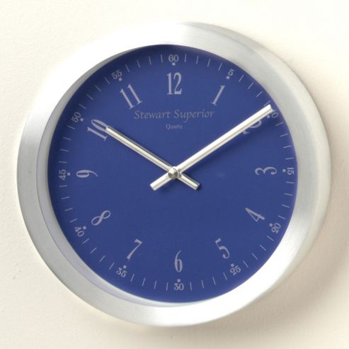 Image of Stewart Superior Wall Clock With Blue Face