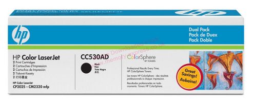 Image of Hewlett-packard No.304a Print Cartridge With Colorsphere Toner (pack 2) - Black