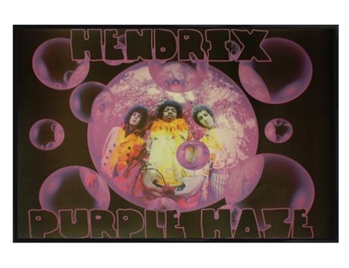 Image of Gloss Black Framed Jimi Hendrix Purple Haze Poster