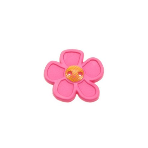 Image of Dill Buttons 28mm Flower Cerise