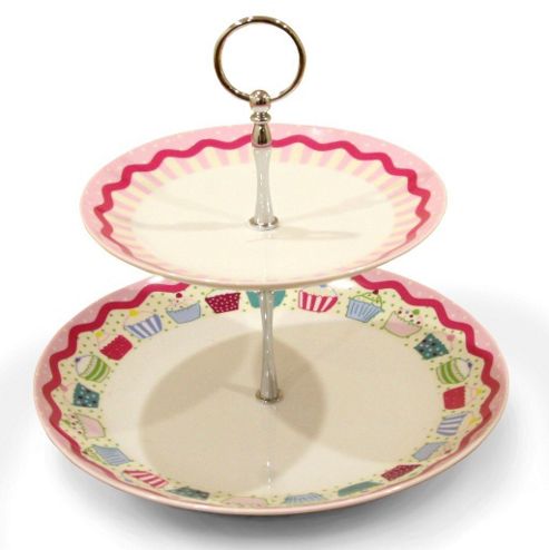 Image of Sabichi 2 Piece 27cm Porcelain Cup Cake Cake Stand