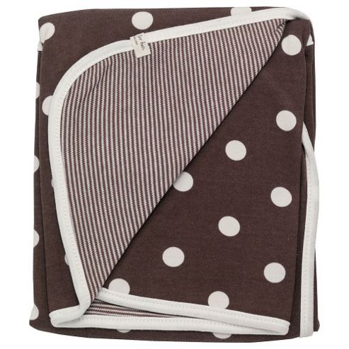 Image of Pigeon Organics Spotty Reversible Blanket Brown 70x70cm