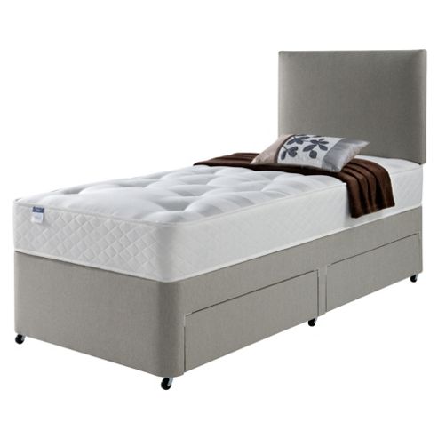 Image of Silentnight Miracoil Luxury Ortho Tuft Non Storage divan Mink With Headboard - Single (3ft)