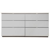 Palermo 6 Drawer Wide Chest Taupe Mirrored