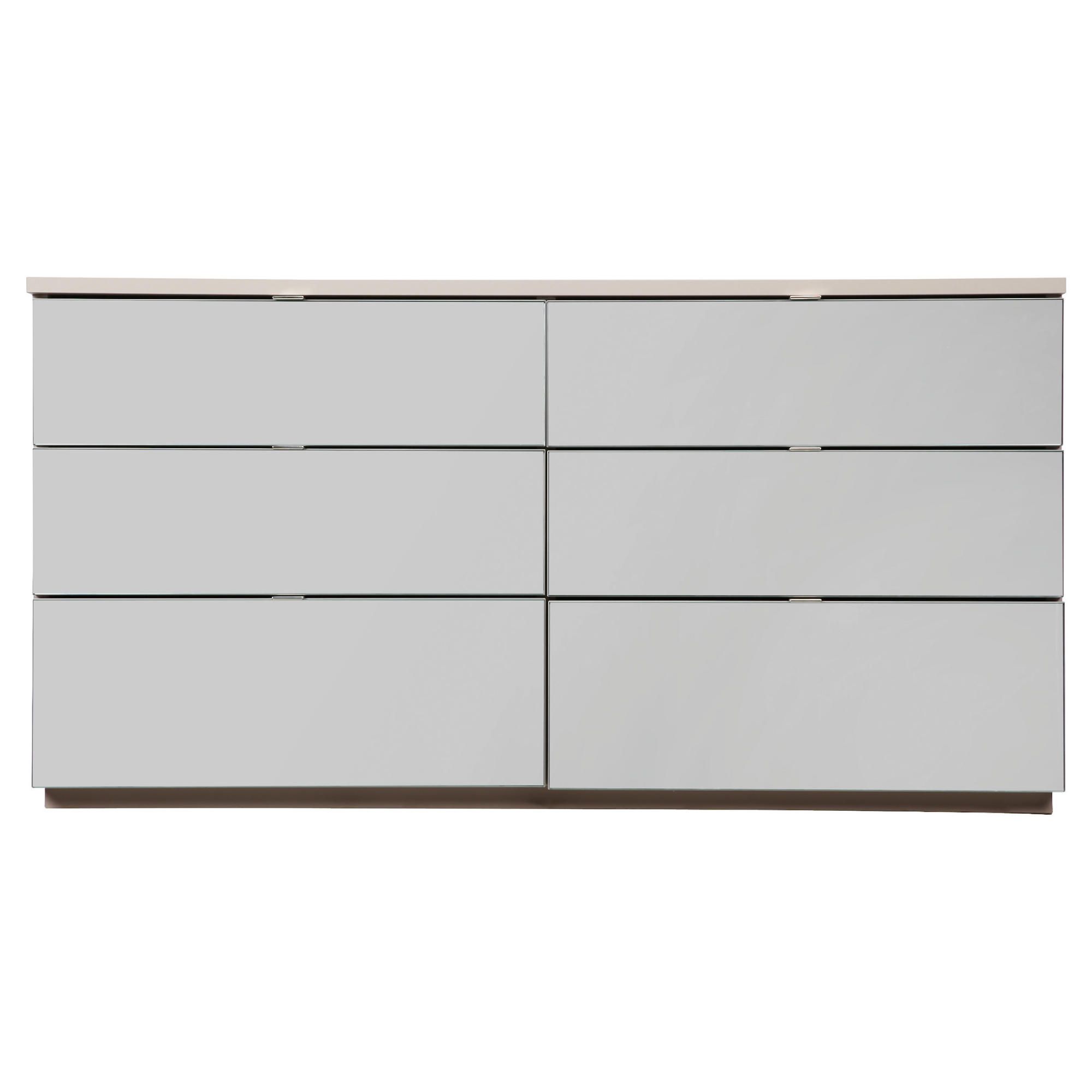 Palermo 6 Drawer Wide Chest Taupe Mirrored at Tesco Direct