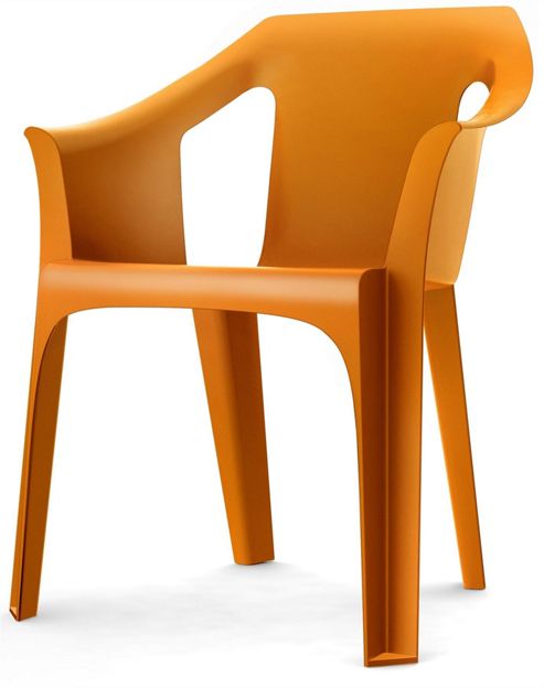 Image of Resol "cool" Garden Outdoor / Indoor Designer Plastic Chair - Orange - 1 Chair