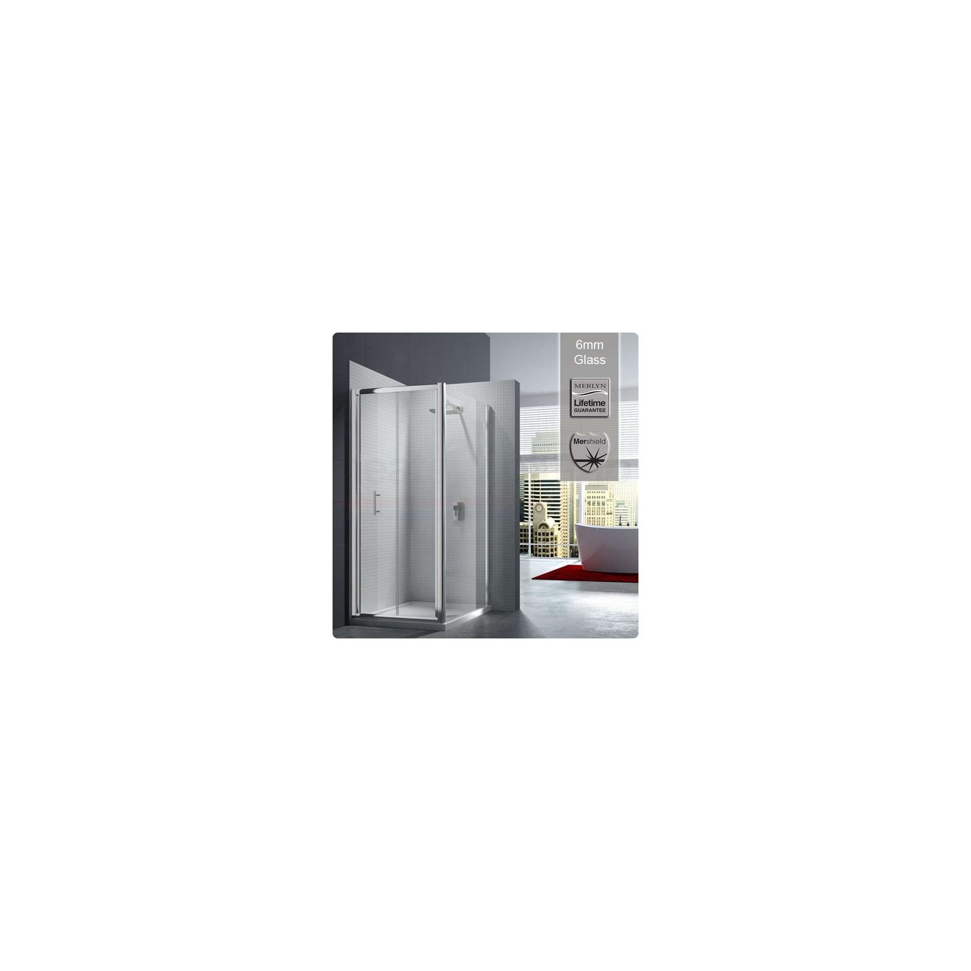 Merlyn Series 6 Bifold Shower Enclosure, ALCOVE 900mm, Low Profile Tray, 6mm Glass at Tescos Direct