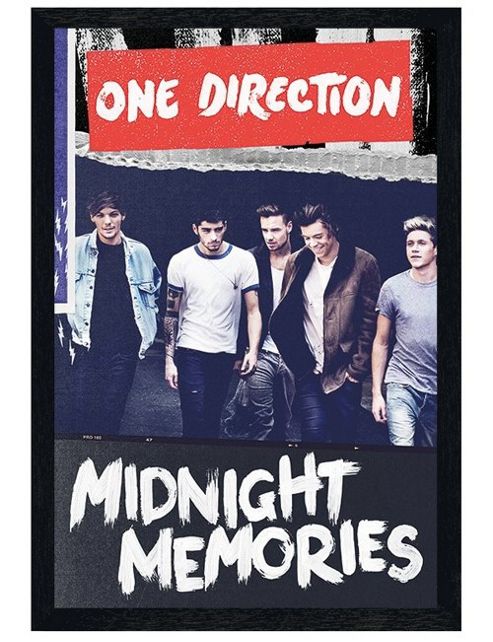 Image of One Direction Black Wooden Framed Midnight Memories 1d Poster