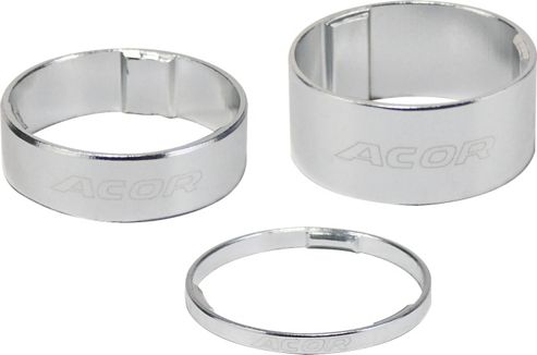Image of Acor 1.1/8inch Alloy Spacers: 5mm Silver. Set Of 10