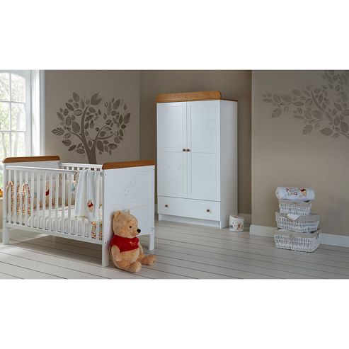 Image of Obaby Winnie The Pooh Cot Bed And Double Wardrobe