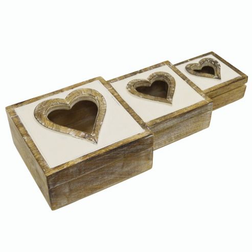 Image of Heart - Box Trio Set - White / Brown