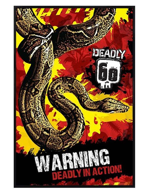 Image of Deadly 60 Gloss Black Framed Warning! Poster