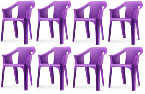Image of Resol "cool" Garden Outdoor / Indoor Designer Plastic Chairs - Purple - X8