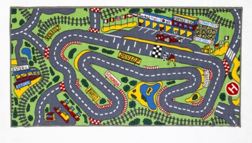 Image of Home Essence Matrix Kiddy Formula 1 Multi Children's Rug - 190cm X 100cm (6 Ft 3 In X 3 Ft 3.5 In)