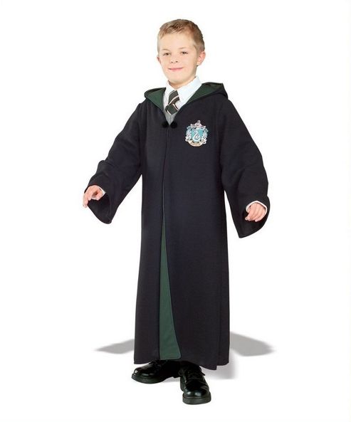 Image of Rubies Fancy Dress - Harry Potter Deluxe Slytherin Robe - Childs Large - Uk Size 8-10 Years