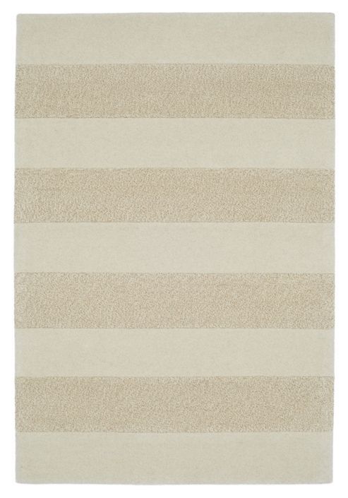 Image of Husain International Stripes Cream Tufted Rug - 180cm X 120cm (5 Ft 11 In X 3 Ft 11 In)
