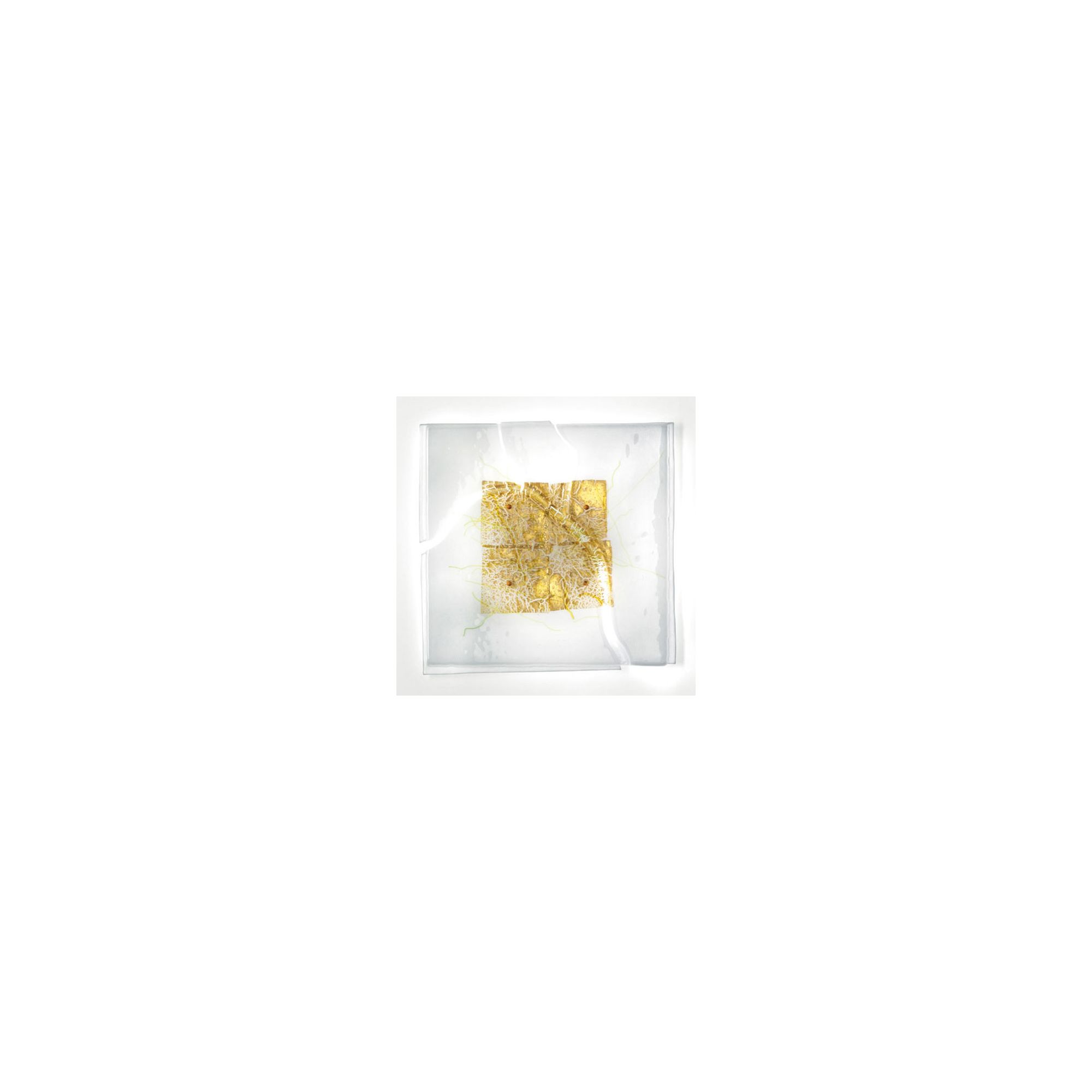 Leucos Laguna Wall Light in P60 2GX13 Decoro Canal Amber Gold Leaf and Glass Beads