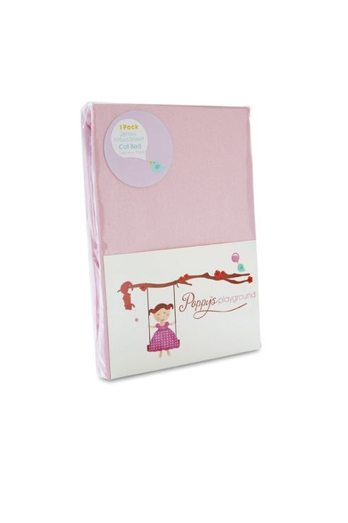 Image of Poppy's Playground Twin Pack Cot Bed Fitted Sheets 100% Jersey Cotton - Pink