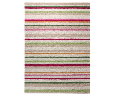 Image of Esprit Funny Stripes Beige Shag Rug - 170cm X 240cm