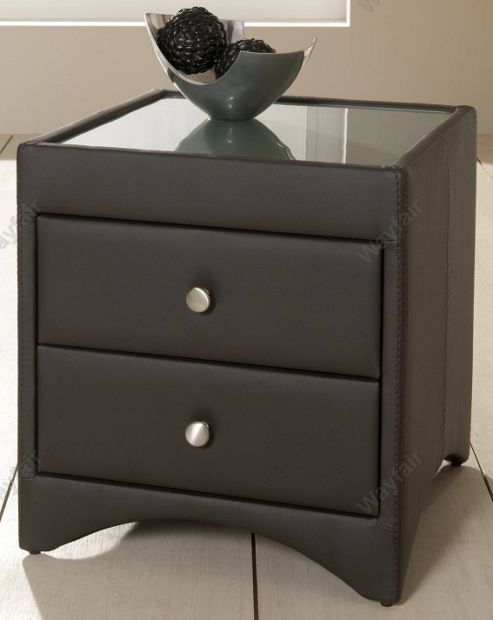 Image of Kaydian 2 Drawer Bedside Table - Brown