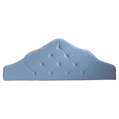 Image of The Shire Bed Company Queen Anne Velour Headboard - Small Single - Bright Blue