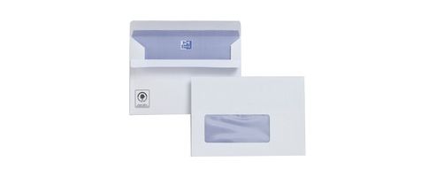 Image of Plus Fabric Envelopes Wallet Press Seal Window 110gsm C6 White [pack 500]