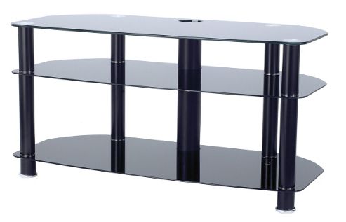 Image of All Black Glass Plasma / Lcd Stand