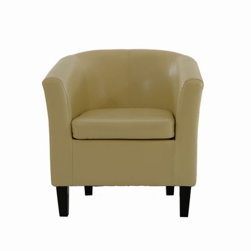 Image of Mayfair Cream Faux Leather Tub Chair