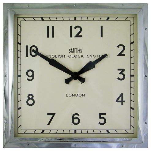 Image of Roger Lascelles Clocks Smiths English Wall Clock - Silver