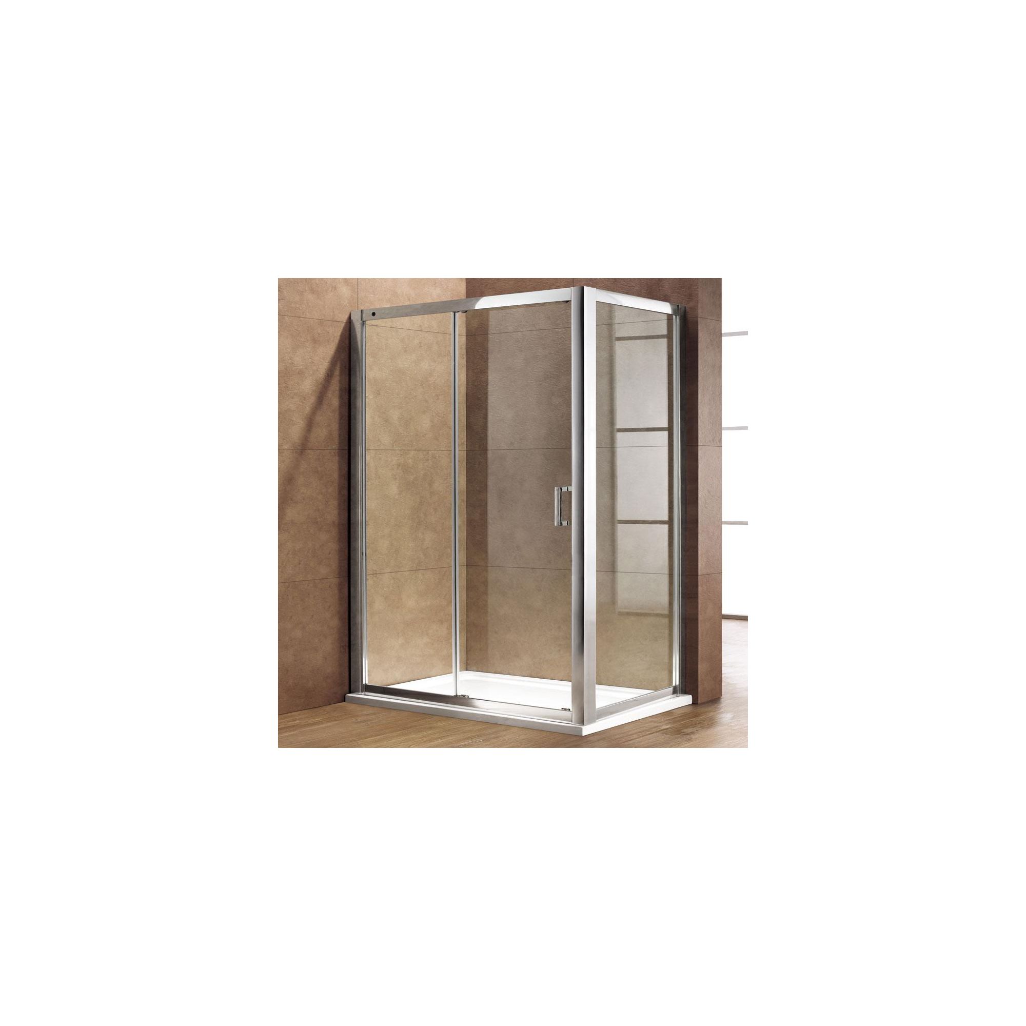 Duchy Premium Single Sliding Door Shower Enclosure, 1000mm x 1000mm, 8mm Glass, Low Profile Tray at Tesco Direct