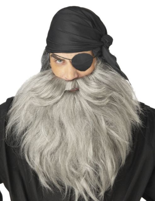 Image of Adult Grey Pirate Beard & Moustache