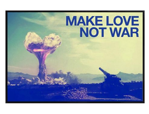 Image of Gloss Black Framed Make Love, Not War Poster