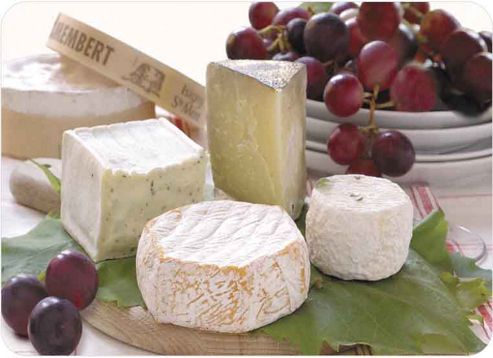 Image of Tuftop Worktop Saver, Cheese & Grapes Design, 40cm X 30cm