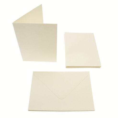 Image of A6 Textured Card Blanks 300gsm 10pk - Cream