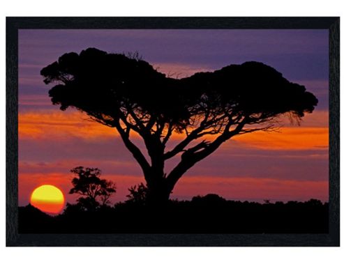 Image of Black Wooden Framed Sunset Silhouette Poster