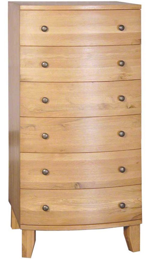Image of Ultimum Riviera Oak 6 Drawer Tallboy