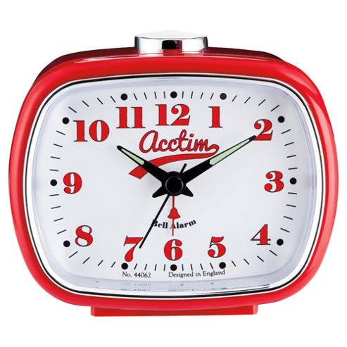 Image of Acctim Felix Retro Alarm Clock, Red