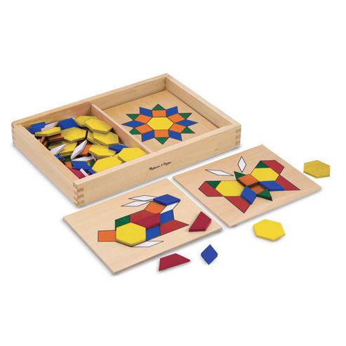 Image of Wooden Pattern Blocks And Boards - Classic Toys - Melissa & Doug