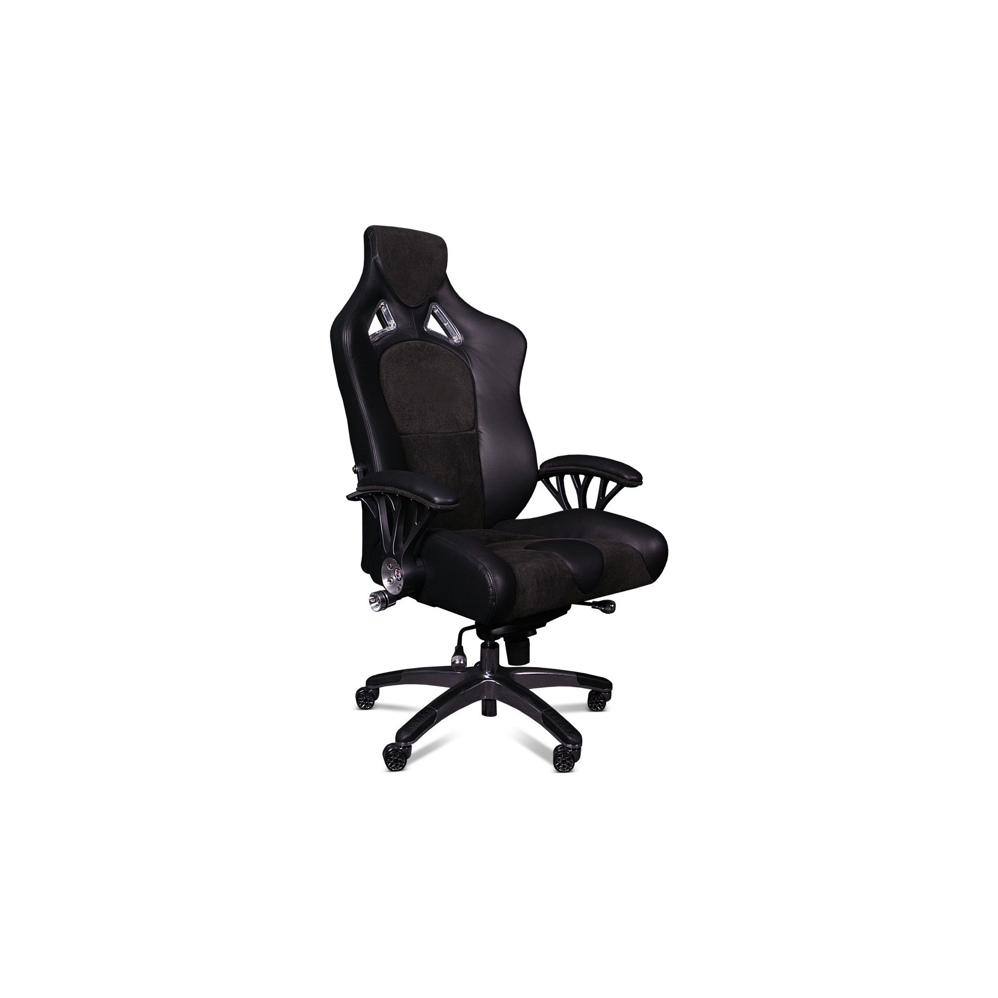 ProMech Racing Speed998 Upholstered Office Racing Chair - Shadow Black Leather/Suede at Tesco Direct