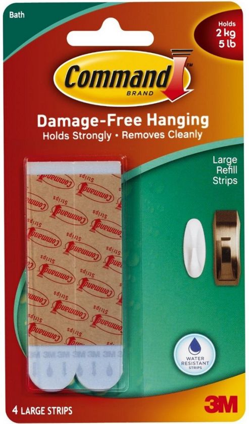 Image of 3m Command Water Resistant Large Mounting Strips (pack Of 4)